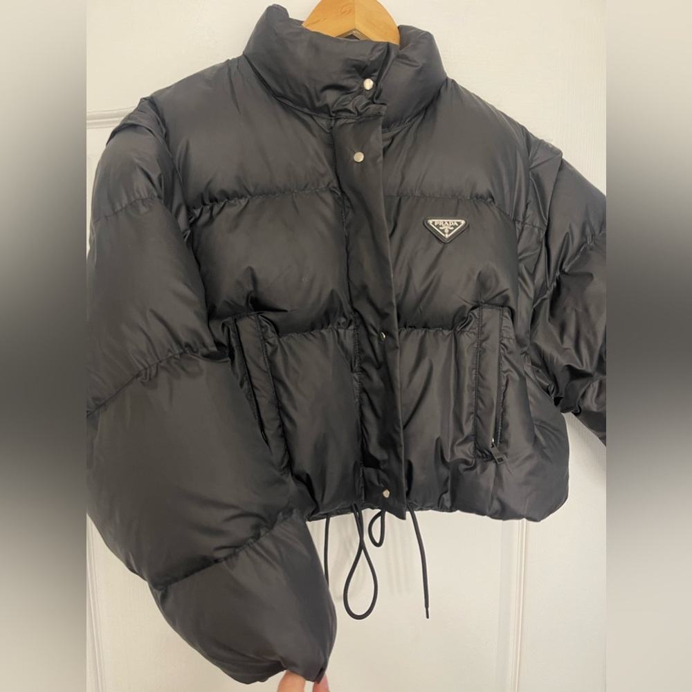 Prada Women's Charcoal Puffer Coat